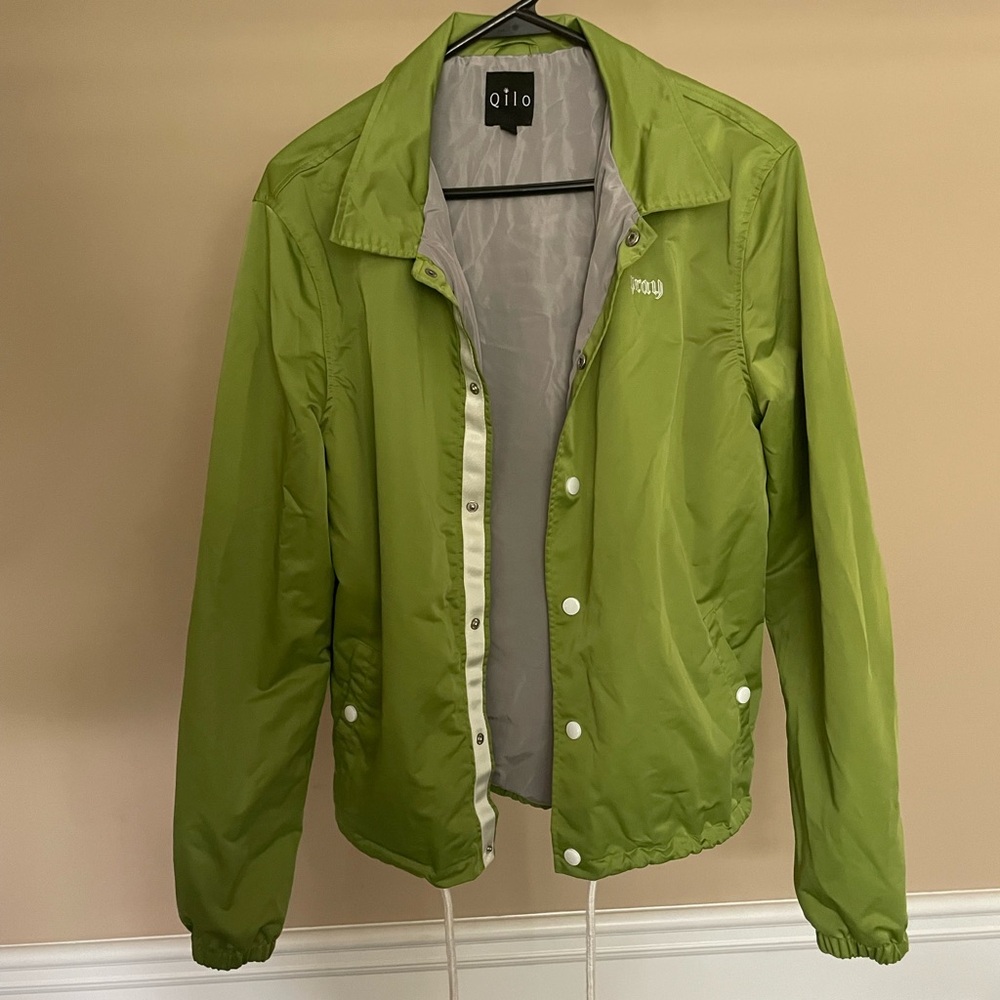 Lime green “PRAY” jacket